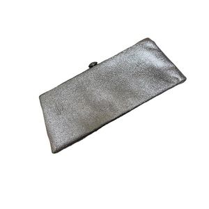 Vintage 50’s metallic silver foil long envelope evening clutch
